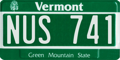 VT license plate NUS741