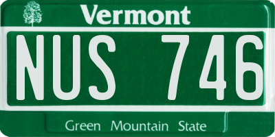 VT license plate NUS746