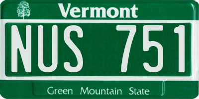 VT license plate NUS751