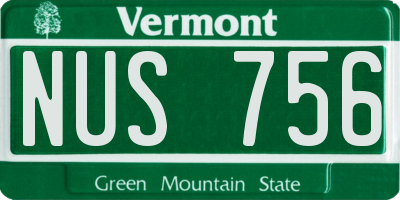 VT license plate NUS756