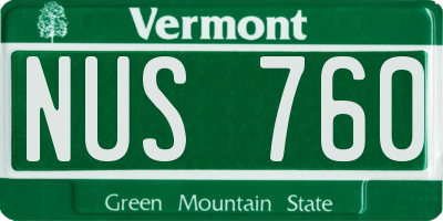 VT license plate NUS760