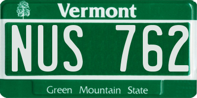 VT license plate NUS762