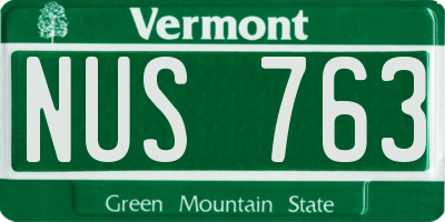 VT license plate NUS763