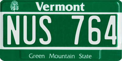 VT license plate NUS764