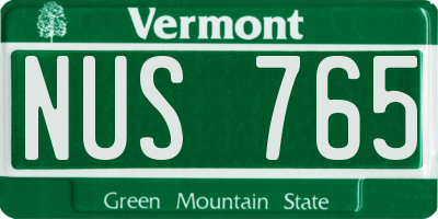VT license plate NUS765