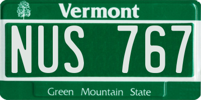 VT license plate NUS767