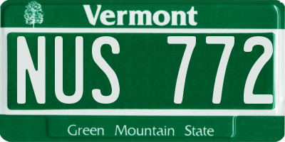 VT license plate NUS772