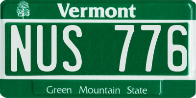 VT license plate NUS776