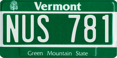 VT license plate NUS781