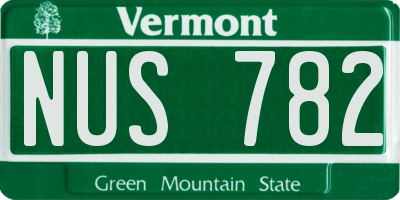 VT license plate NUS782