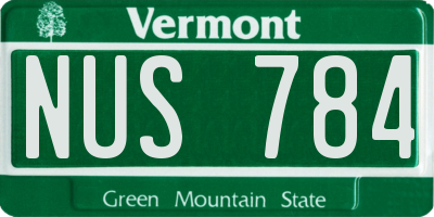 VT license plate NUS784
