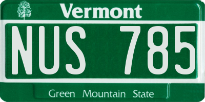 VT license plate NUS785
