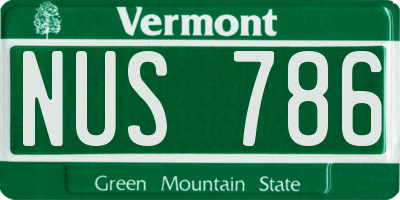 VT license plate NUS786