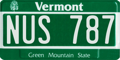 VT license plate NUS787