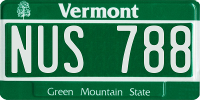 VT license plate NUS788