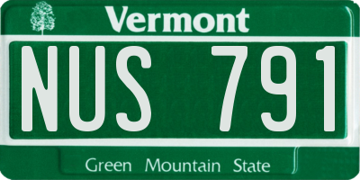VT license plate NUS791