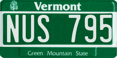 VT license plate NUS795