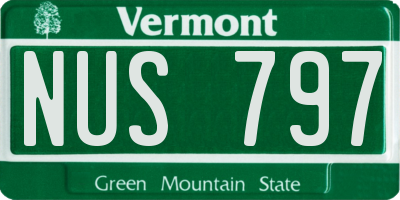 VT license plate NUS797