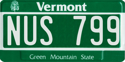 VT license plate NUS799