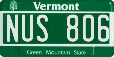 VT license plate NUS806