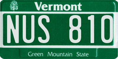 VT license plate NUS810