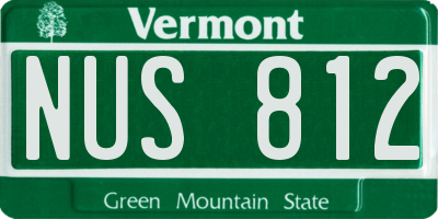 VT license plate NUS812