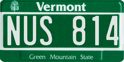 VT license plate NUS814
