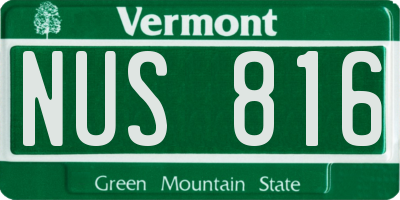 VT license plate NUS816