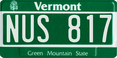 VT license plate NUS817