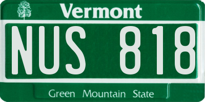 VT license plate NUS818