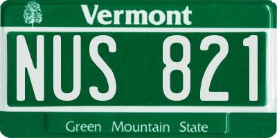 VT license plate NUS821