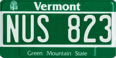 VT license plate NUS823