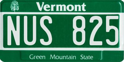 VT license plate NUS825