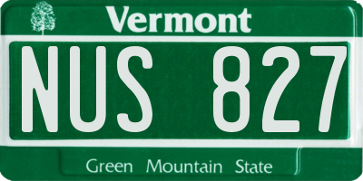 VT license plate NUS827
