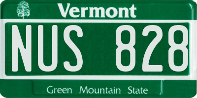 VT license plate NUS828