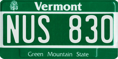 VT license plate NUS830