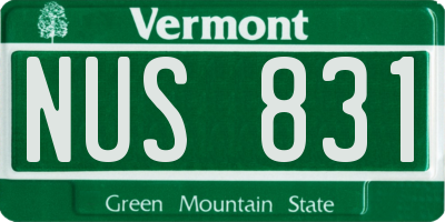 VT license plate NUS831