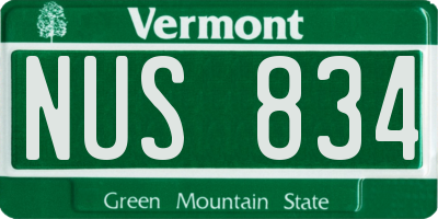 VT license plate NUS834