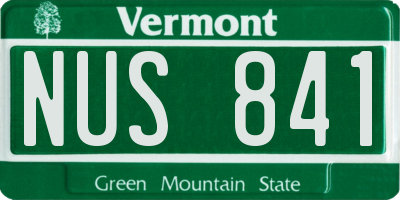 VT license plate NUS841