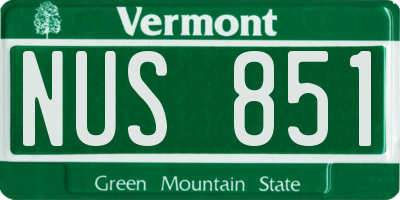 VT license plate NUS851