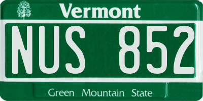 VT license plate NUS852