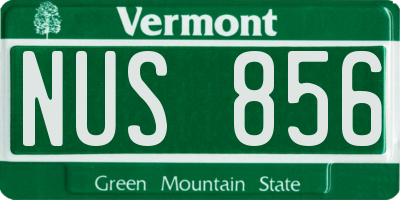 VT license plate NUS856