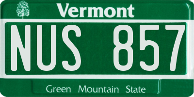 VT license plate NUS857