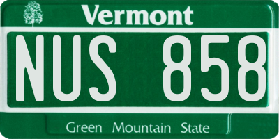 VT license plate NUS858