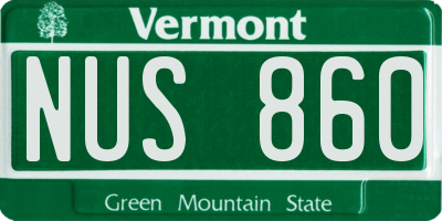 VT license plate NUS860