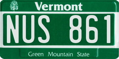 VT license plate NUS861
