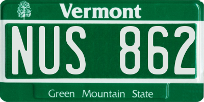 VT license plate NUS862