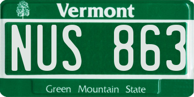 VT license plate NUS863