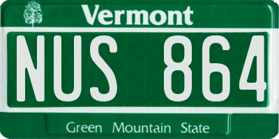 VT license plate NUS864