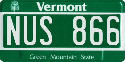 VT license plate NUS866